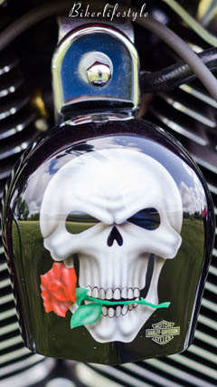 Biker Skull and Rose